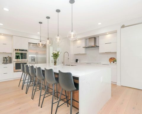 white wooden table with chairs